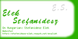 elek stefanidesz business card